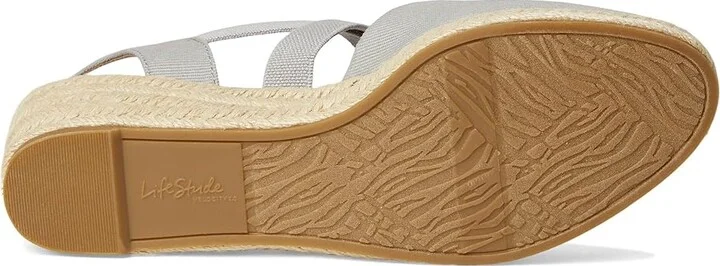 LifeStride Kimball Women's Sandals Cloudy Grey Fabric : 10 M (B), Canvas/Textile - Image 3