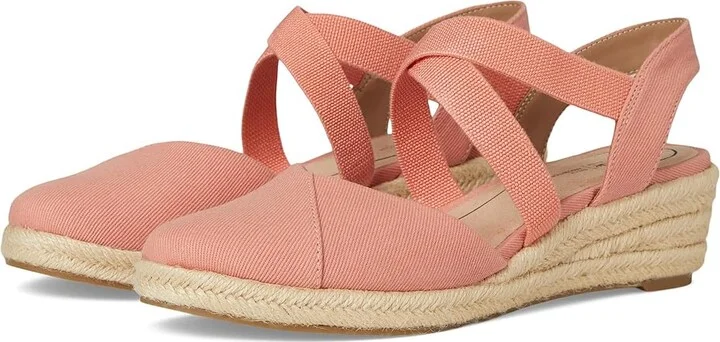 LifeStride Kimball Women's Sandals Coral Pink Fabric : 10 W (C), Canvas/Textile
