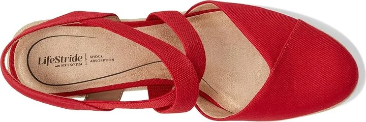 LifeStride Kimball Women's Sandals Fire Red Fabric : 11 W (C), Canvas/Textile - Image 2