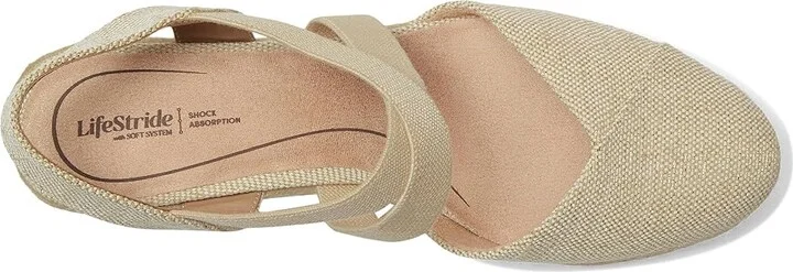LifeStride Kimball Women's Sandals Natural/Gold : 5 M (B), Canvas/Textile - Image 2