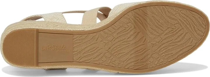 LifeStride Kimball Women's Sandals Natural/Gold : 5 M (B), Canvas/Textile - Image 3