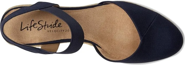 LifeStride Kimmie Wedge Espadrilles Women's Shoes Lux Navy : 8.5 W (C), Textile - Image 2
