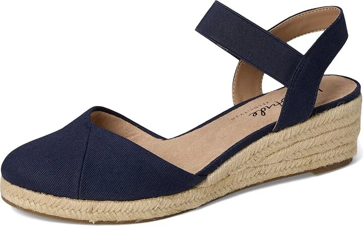 LifeStride Kimmie Wedge Espadrilles Women's Shoes Lux Navy : 8.5 W (C), Textile - Image 5