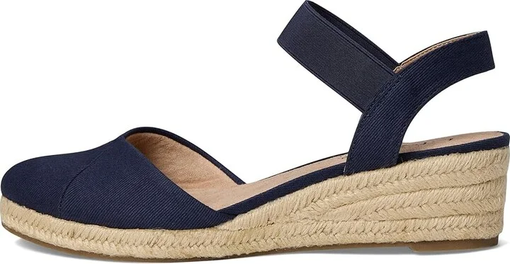 LifeStride Kimmie Wedge Espadrilles Women's Shoes Lux Navy : 8.5 W (C), Textile - Image 6