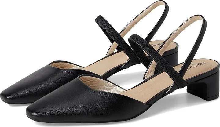 LifeStride Lainey Women's Sandals Black Faux Leather : 10 M (B), Leather/Rubber