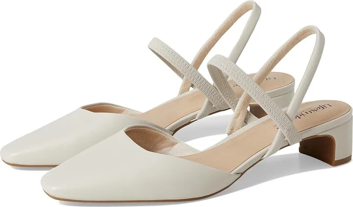 LifeStride Lainey Women's Sandals Bone Faux Leather : 6 W (C), Leather/Rubber