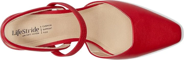 LifeStride Lainey Women's Sandals Fire Red Faux Leather : 7 M (B), Leather/Rubber - Image 2