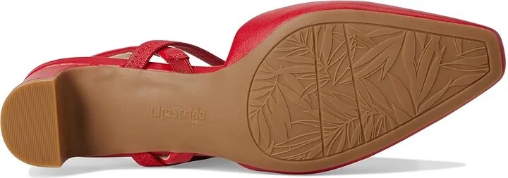 LifeStride Lainey Women's Sandals Fire Red Faux Leather : 7 M (B), Leather/Rubber - Image 3