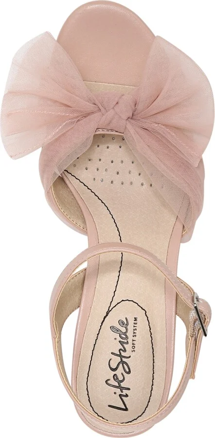 LifeStride Last Dance Dress Sandals - Blush Pink Faux Leateher/Fabric - Image 4