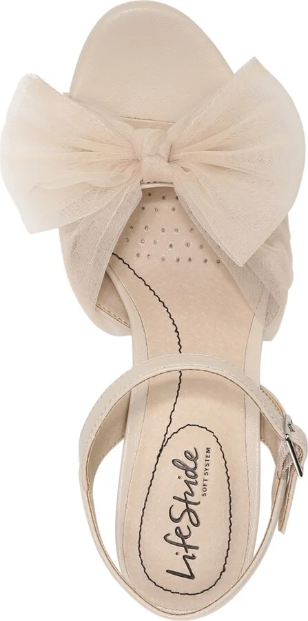 LifeStride Last Dance Dress Sandals - Blush Pink Faux Leateher/Fabric - Image 8