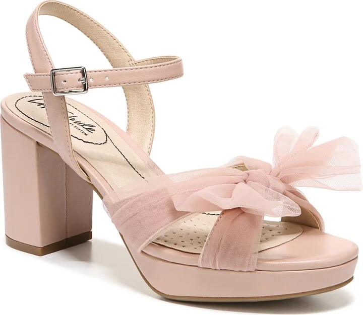 LifeStride Last Dance Dress Sandals - Blush Pink Faux Leateher/Fabric