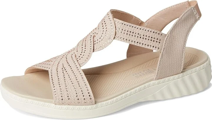 LifeStride Lilly Bright Strappies Women's Sandals Barely Beige Stretch Fabric : 10 W (C), Textile - Image 5