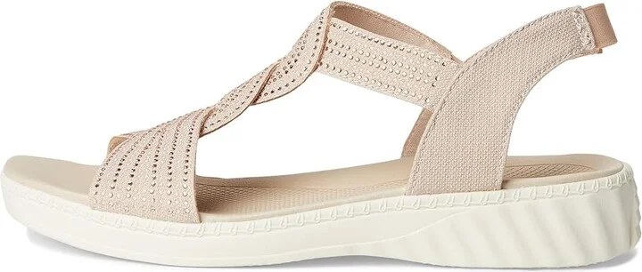 LifeStride Lilly Bright Strappies Women's Sandals Barely Beige Stretch Fabric : 10 W (C), Textile - Image 6