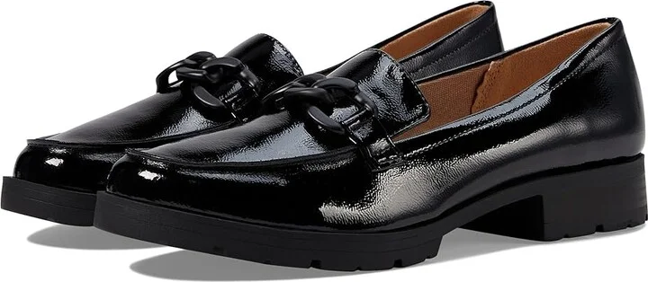 LifeStride London 2 Loafers Women's Flat Shoes Black : 8.5 M (B), Leather