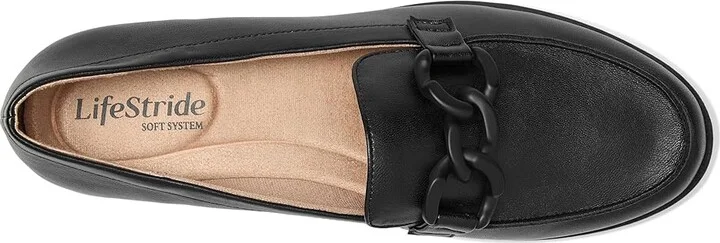 LifeStride London 2 Loafers Women's Flat Shoes Black Heirloom : 7.5 W (C), Leather - Image 2