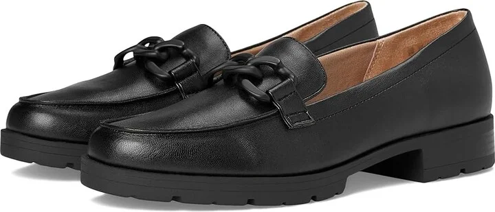 LifeStride London 2 Loafers Women's Flat Shoes Black Heirloom : 7.5 W (C), Leather