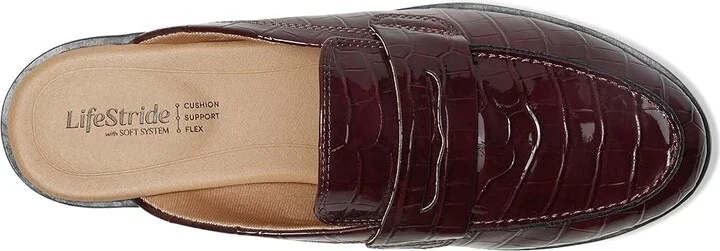 LifeStride London Mule Mule/Clog Shoes Women's Flat Shoes California Wine Red : 7 W (C), Leather - Image 2