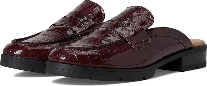 LifeStride London Mule Mule/Clog Shoes Women's Flat Shoes California Wine Red : 7 W (C), Leather