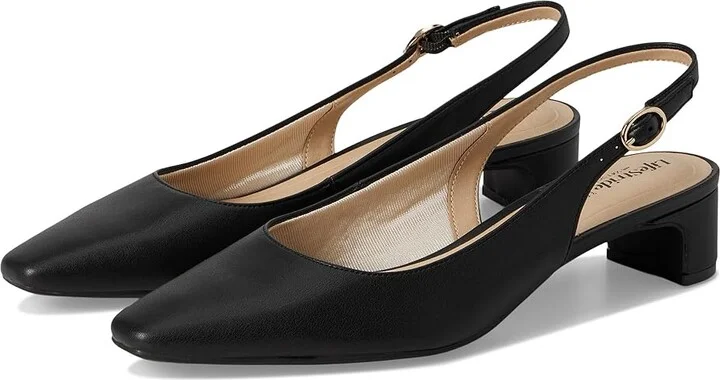 LifeStride Lorena Women's Sandals Black Faux Leather : 6.5 M (B)