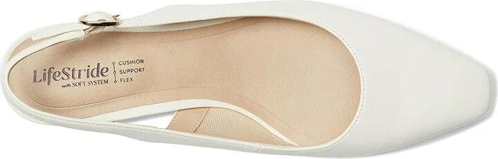LifeStride Lorena Women's Sandals Bright white Faux Leather : 7 W (C) - Image 2