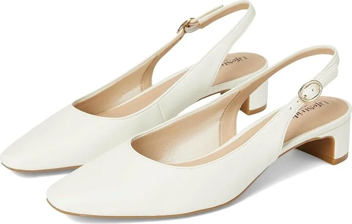 LifeStride Lorena Women's Sandals Bright white Faux Leather : 7 W (C)