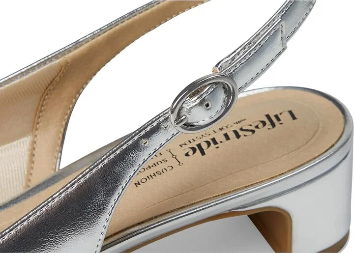 LifeStride Lorena Women's Sandals Silver Faux Leather : 8 M (B) - Image 7