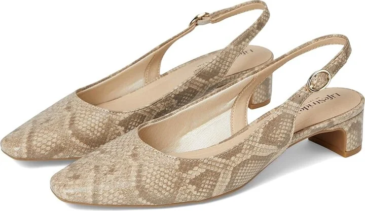 LifeStride Lorena Women's Sandals Taupe Faux Leather : 6.5 M (B)