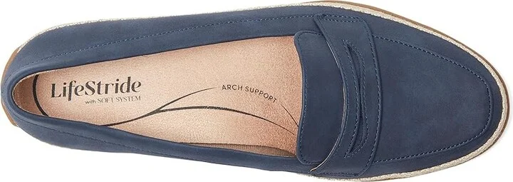 LifeStride Malta 2 Women's Dress Flat Shoes Lux Navy : 9 W (C), Leather/Textile - Image 2