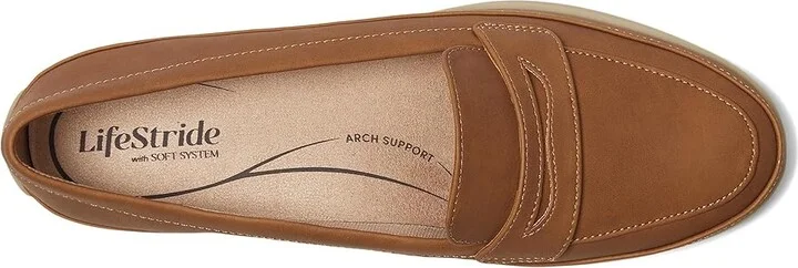 LifeStride Malta Loafer/Moc Women's Flat Shoes Tan : 9 W (C), Leather/Textile - Image 2