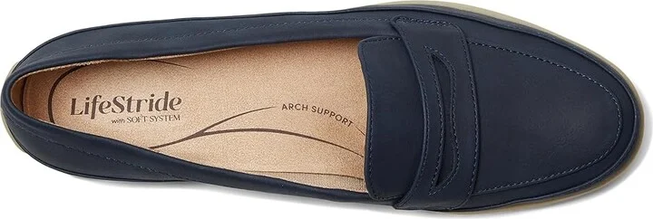 LifeStride Malta Women's Flat Shoes Lux Navy : 7 W (C), Leather/Textile - Image 2