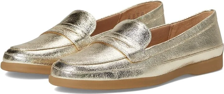 LifeStride Malta Women's Flat Shoes Platino Gold Metallic : 9 M (B), Leather/Textile