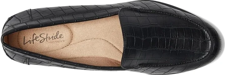 LifeStride Margot Women's Slip-on Dress Shoes Black Croc Synthetic : 9.5 M (B) - Image 2