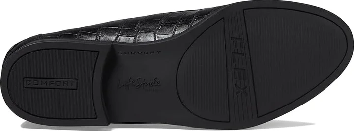 LifeStride Margot Women's Slip-on Dress Shoes Black Croc Synthetic : 9.5 M (B) - Image 3