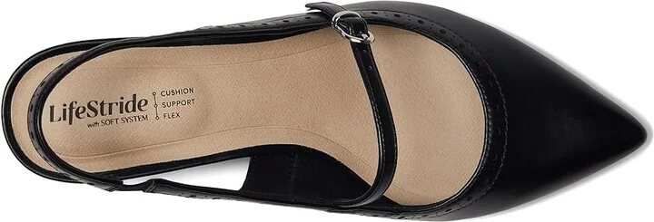 LifeStride Marilyn Slingback Shoes Women's Shoes Black : 10 M (B), Faux Leather - Image 2