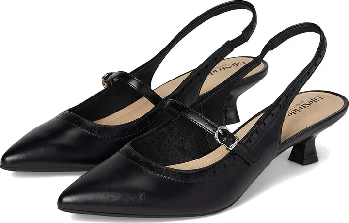 LifeStride Marilyn Slingback Shoes Women's Shoes Black : 10 M (B), Faux Leather