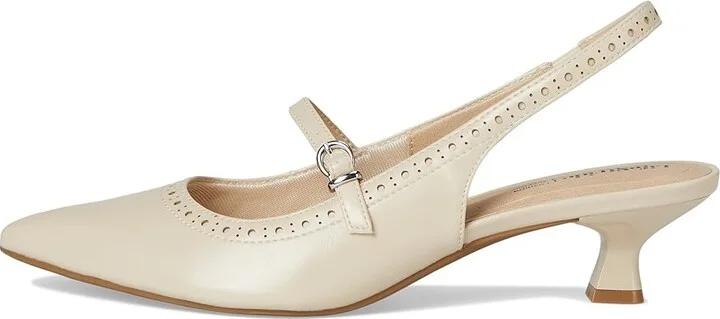 LifeStride Marilyn Slingback Shoes Women's Shoes Cream Beige : 5 M (B), Faux Leather - Image 6