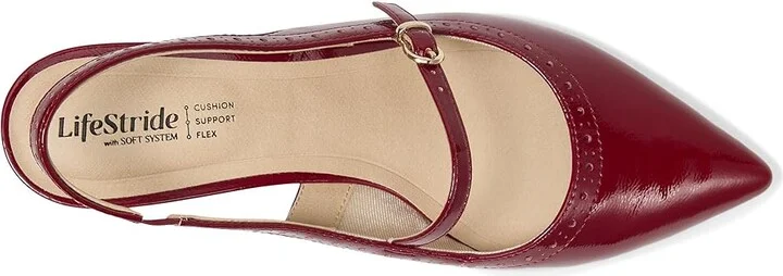 LifeStride Marilyn Slingback Shoes Women's Shoes Dark Cherry : 7.5 W (C), Faux Leather - Image 2