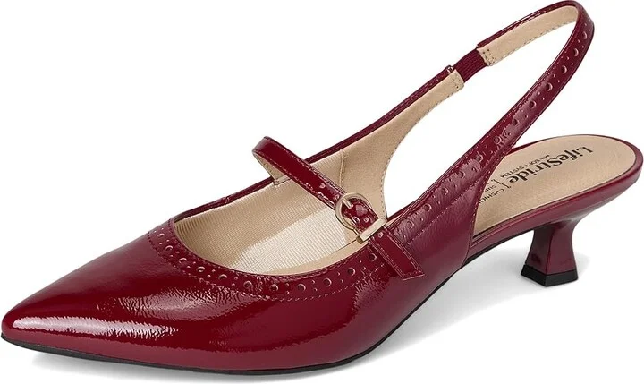 LifeStride Marilyn Slingback Shoes Women's Shoes Dark Cherry : 7.5 W (C), Faux Leather - Image 5