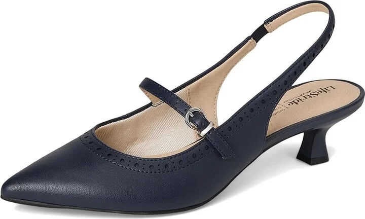 LifeStride Marilyn Slingback Shoes Women's Shoes Lux Navy : 7 W (C), Faux Leather - Image 5