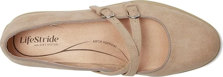 LifeStride Marnie Mary Jane Shoes Women's Flat Shoes Dover Tan : 8 M (B), Synthetic - Image 2