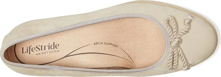 LifeStride Maura Women's Dress Flat Shoes Taupe : 5 M (B), Faux Leather - Image 2