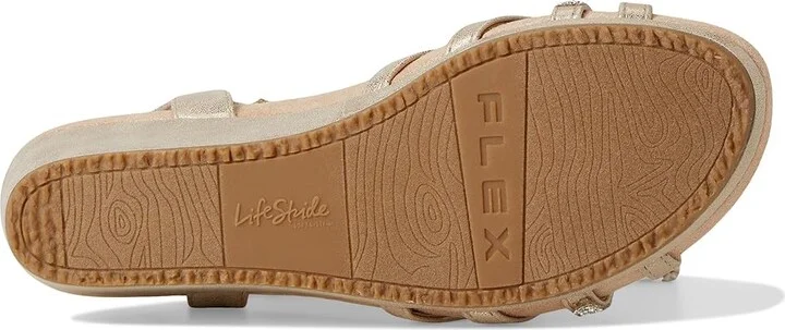 LifeStride Miami Women's Sandals Platino Gold : 7 M (B), Leather - Image 3