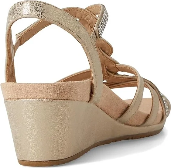 LifeStride Miami Women's Sandals Platino Gold : 7 M (B), Leather - Image 4