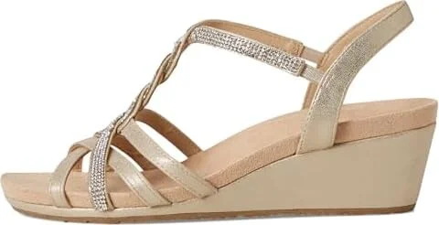 LifeStride Miami Women's Sandals Platino Gold : 7 M (B), Leather - Image 6