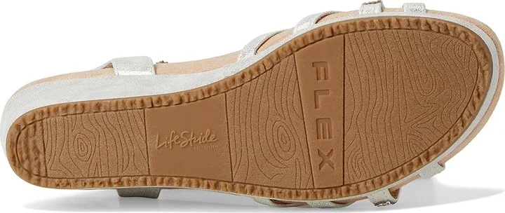 LifeStride Miami Women's Sandals Silver Metallic : 8.5 W (C), Leather - Image 3