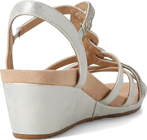 LifeStride Miami Women's Sandals Silver Metallic : 8.5 W (C), Leather - Image 4