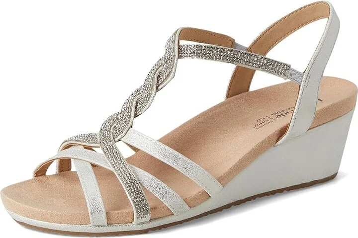 LifeStride Miami Women's Sandals Silver Metallic : 8.5 W (C), Leather - Image 5