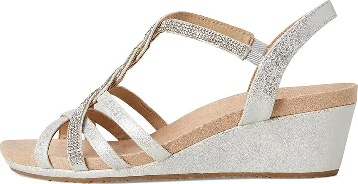 LifeStride Miami Women's Sandals Silver Metallic : 8.5 W (C), Leather - Image 6