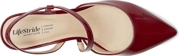 LifeStride Minimalist Dress Pump High Women's Heels Dark Cherry : 7 M (B), Faux Leather/Textile - Image 2