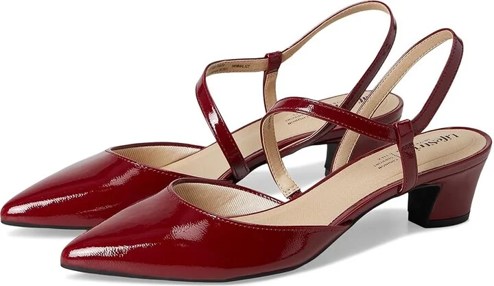 LifeStride Minimalist Dress Pump High Women's Heels Dark Cherry : 7 M (B), Faux Leather/Textile